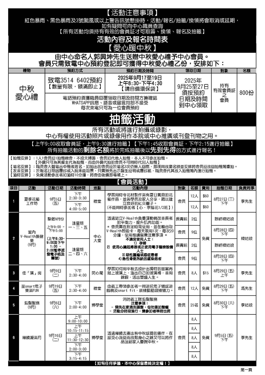 2025年9月份通訊