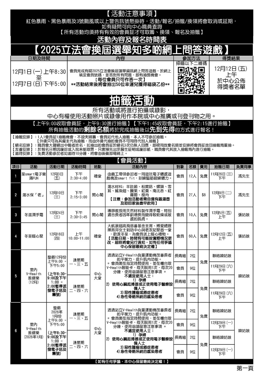 2025年12月份通訊